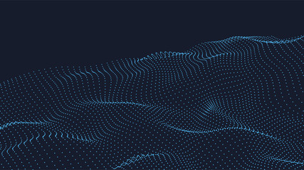 Abstract digital wave of particles. Futuristic point wave. Technology background vector. Vector illustration