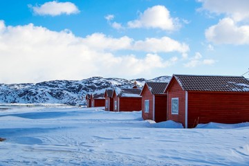house in snow