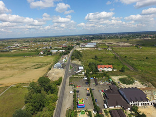 Fototapeta premium Aerial view of the Saburb landscape (drone image).Kiev Region