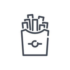 French fries line icon. Vector outline sign.