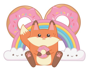 Isolated kawaii of fox cartoon design