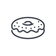 Donut line icon. Vector outline sign.