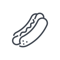 Hot dog line icon. Vector outline sign.