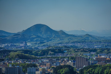 晴天の仙台市内の街並み