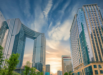Obraz premium Commercial buildings and real estate in Chengdu, Sichuan Province, China