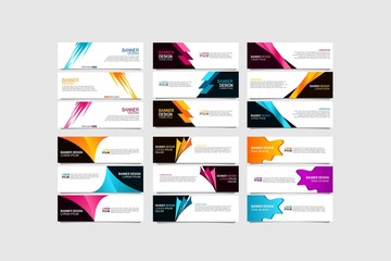 Bundle of 18 Vector abstract design banner web template.