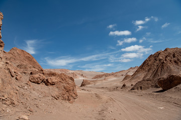 Fototapeta na wymiar sandy road in Atacama Desert Chile