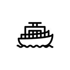flat line ship cargo icon symbol sign, logo template, vector, eps 10