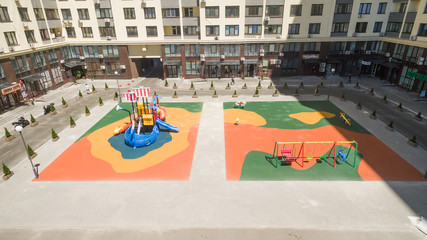 Children's playground from a height on the street.