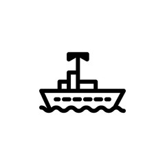 flat line cruise ship icon symbol sign, logo template, vector, eps 10