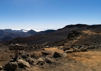 mountains trail above the clouds