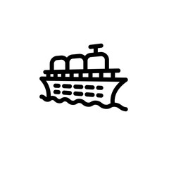 flat line cruise ship icon symbol sign, logo template, vector, eps 10