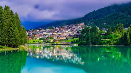 Fototapeta premium lake in the mountains of Belluno in Italy.