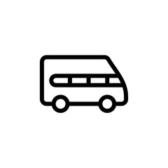 flat line bus icon symbol sign, logo template, vector, eps 10