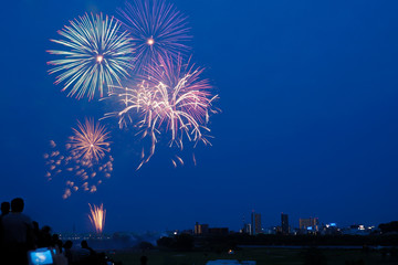 川口花火大会の花火(2019年)