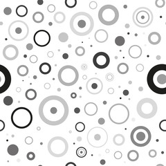 Vector seamless pattern. Gray circles on a white background.