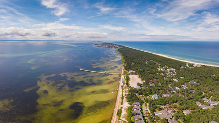 Baltic drone photo jurata summer shot blue sky