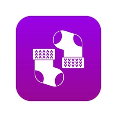 Baby socks icon digital purple for any design isolated on white vector illustration