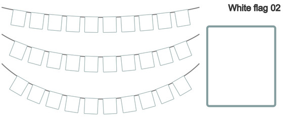 白旗のガーラーンドのベクターデータ（bunting garland）