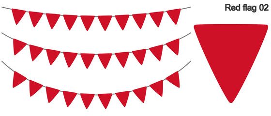赤旗のガーラーンドのベクターデータ（bunting garland）