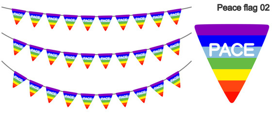 Obraz premium 平和の旗のガーラーンドのベクターデータ（bunting garland）