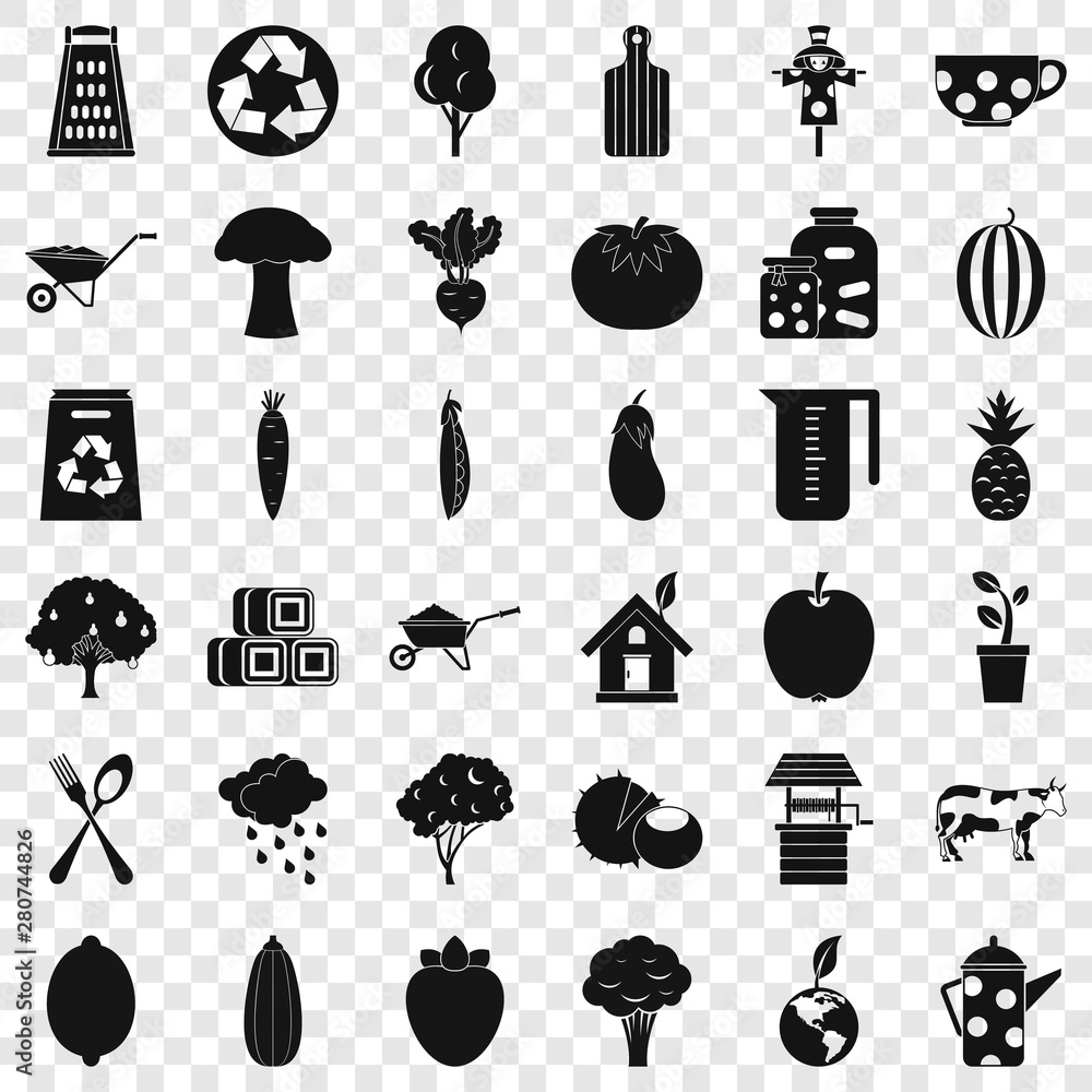 Aufkleber recycling icons set. simple style of 36 recycling vector icons for web for any design