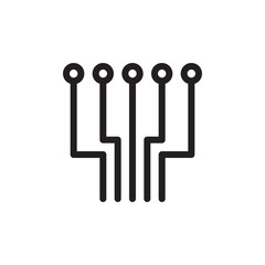 flat line circuit icon symbol sign, logo template, vector, eps 10