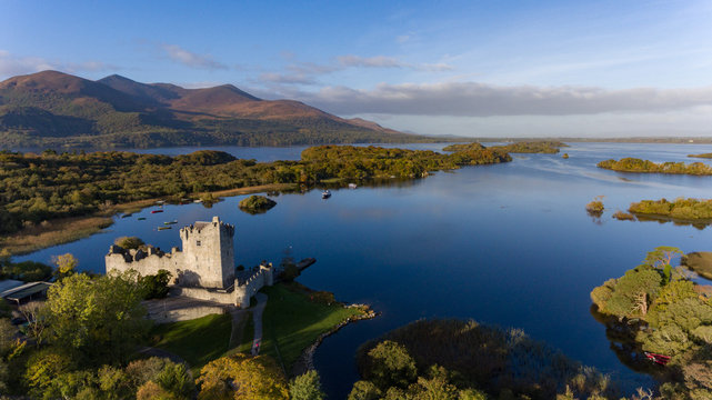 Ancient Castle in Killarney National Park during early morning, Ring of Kerry, Ireland