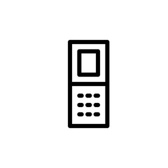 flat single line phone icon symbol sign, logo template, vector, eps 10