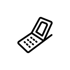 flat single line phone icon symbol sign, logo template, vector, eps 10