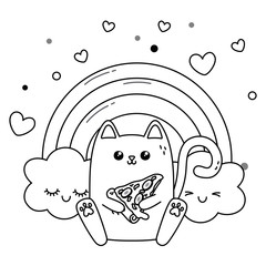 Kawaii of cat cartoon design