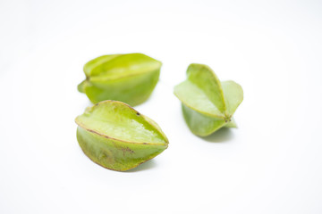 Star fruit or Carambola on white background