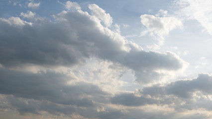 Obraz premium Beautiful sky with clouds background, Sky with clouds weather nature cloud blue, Blue sky with clouds and sun, Clouds At Sunrise.