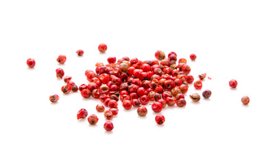 Red peppercorn isolated on white background