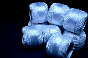 
White threads. Threads for a hook.