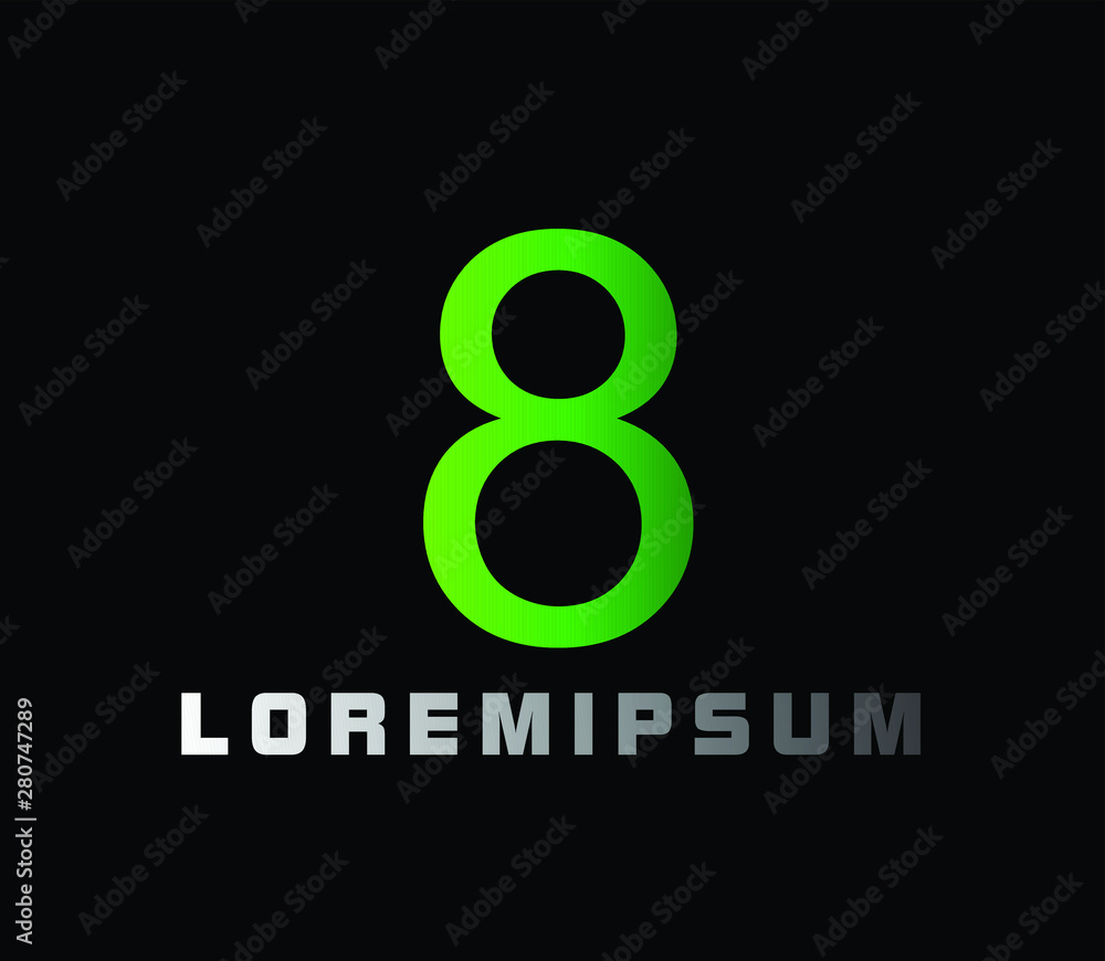 Poster eight number initial letter logo icon