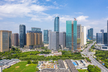 panoramic city skyline in hangzhou china