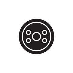 flat black web cam glyph icon symbol sign, logo template, vector, eps 10