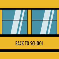 back to school with yellow bus vector