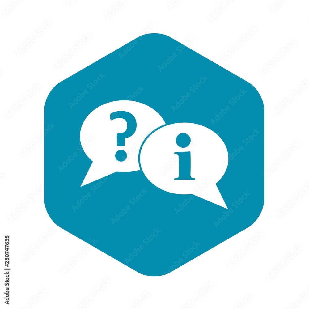 Aufkleber question and exclamation speech bubbles icon. simple illustration of question and exclamation speech
