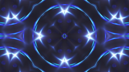 Abstract blue fractal lights, 3d rendering backdrop, computer generating background