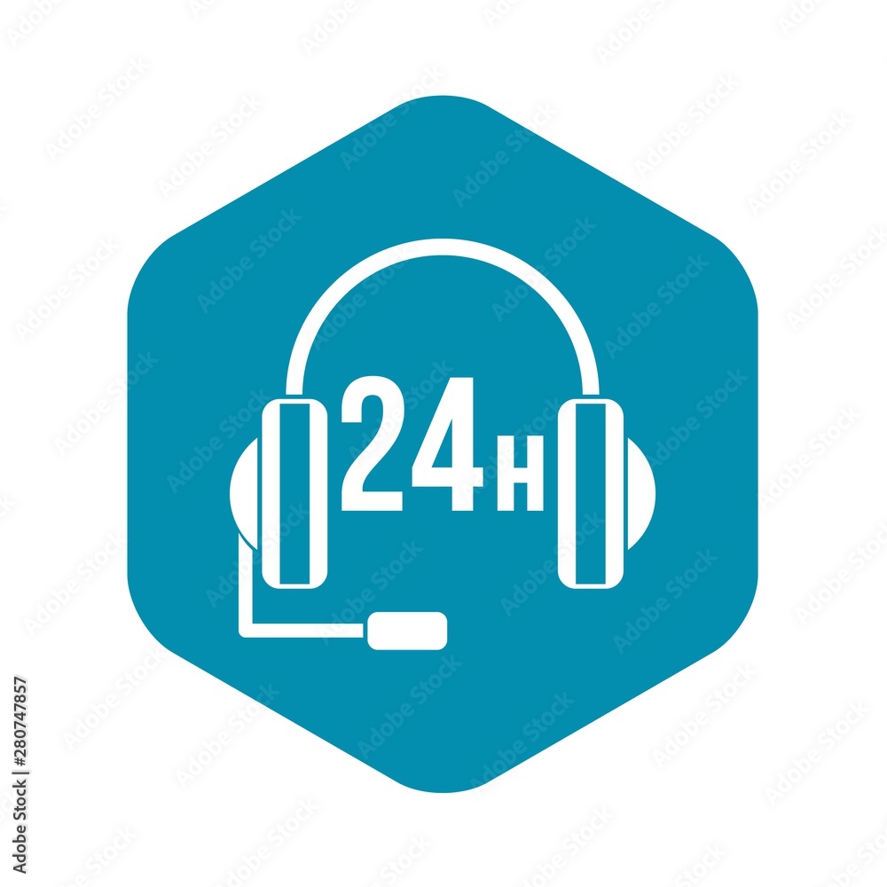 Poster support 24 hours icon. simple illustration of support 24 hours vector icon for web