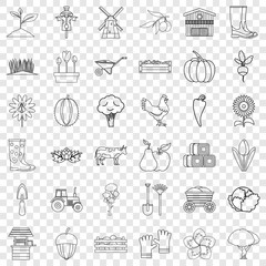 Autumn icons set. Outline style of 36 autumn vector icons for web for any design