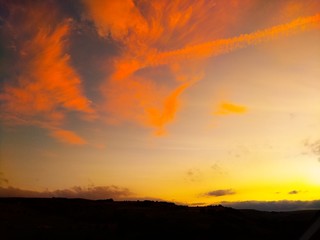 sunset in the mountains