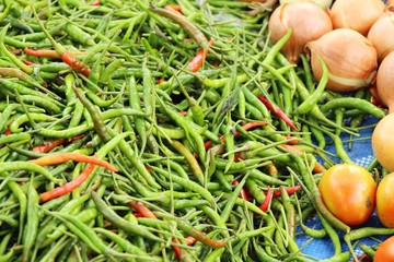 Fresh chilli for cooking at street food