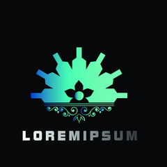 bottle logo icon with flower shape for wine product