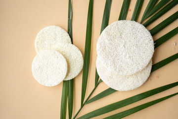 luffa sponges for face care, zero waste concept