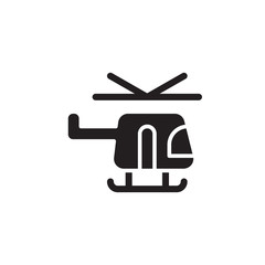 flat glyph helicopter icon symbol sign, logo template, vector, eps 10