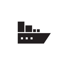 flat glyph ship cargo icon symbol sign, logo template, vector, eps 10