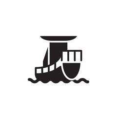 flat glyph ship cargo icon symbol sign, logo template, vector, eps 10